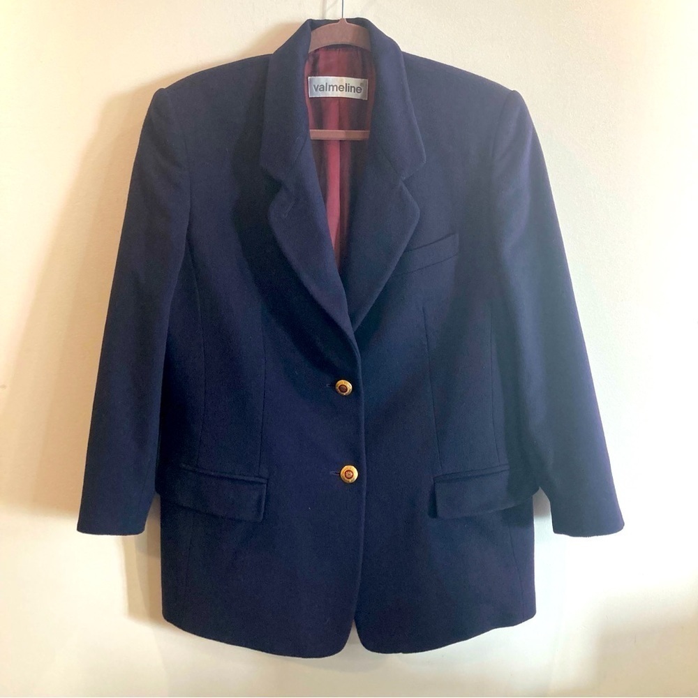 VALMELINE sz 42 Made for W & J Wilson 100% Cashmere Lined Pockets Pads Blazer